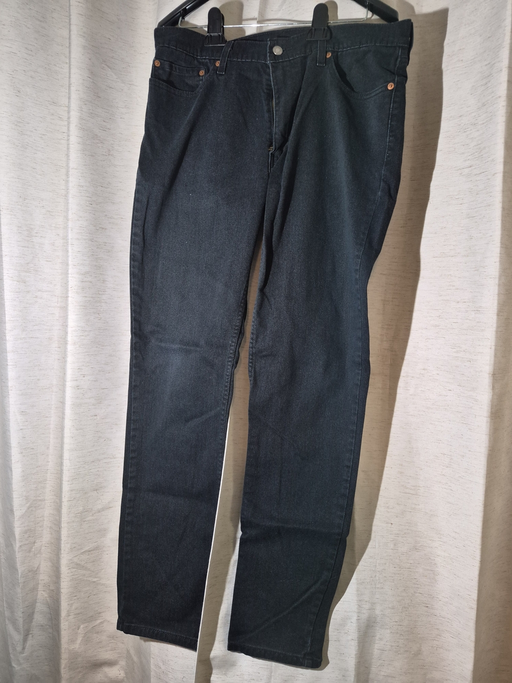 Levi's Mens Black Dark Wash Denim Jeans Size 36x30 Slim Fit 5-Pocket